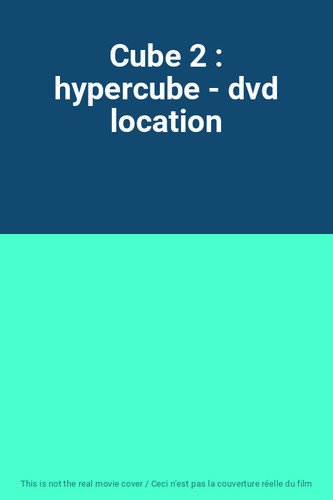 Cube hypercube dvd - cube, 2